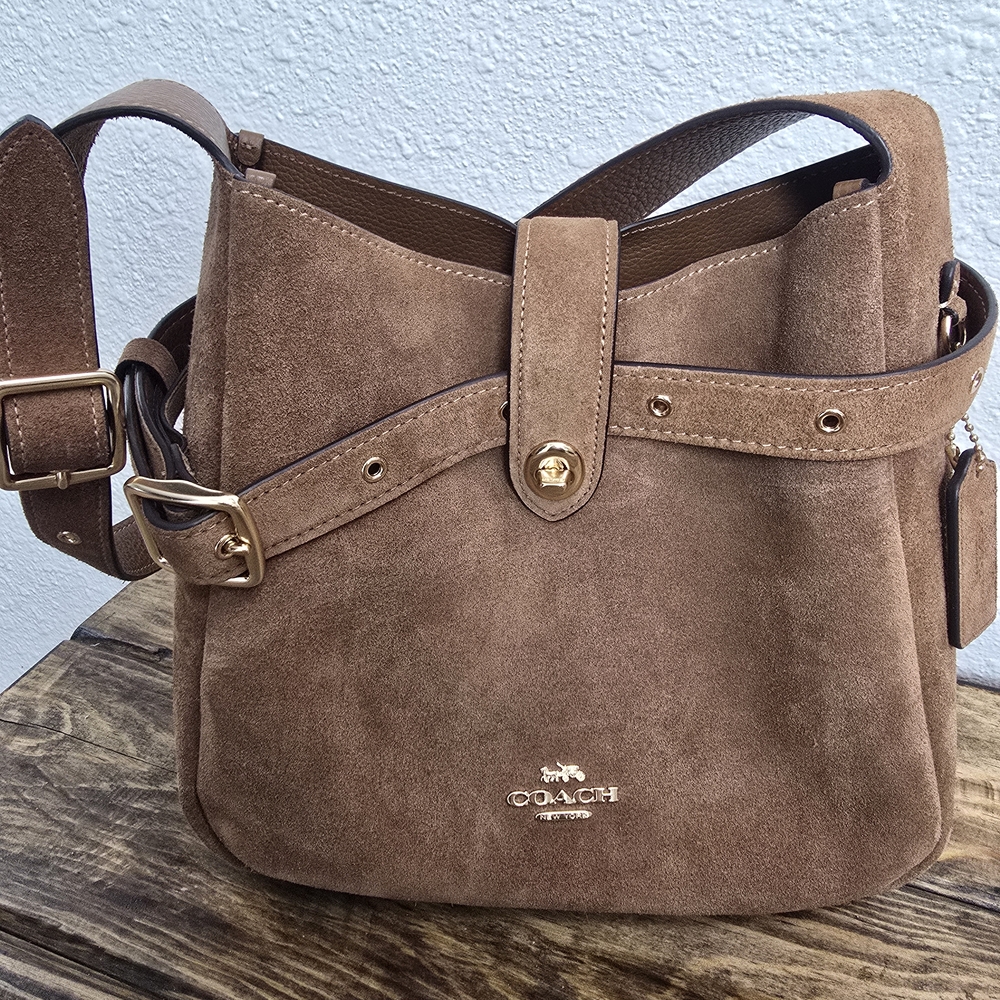 Coach Tan Suede Shoulder Bag
